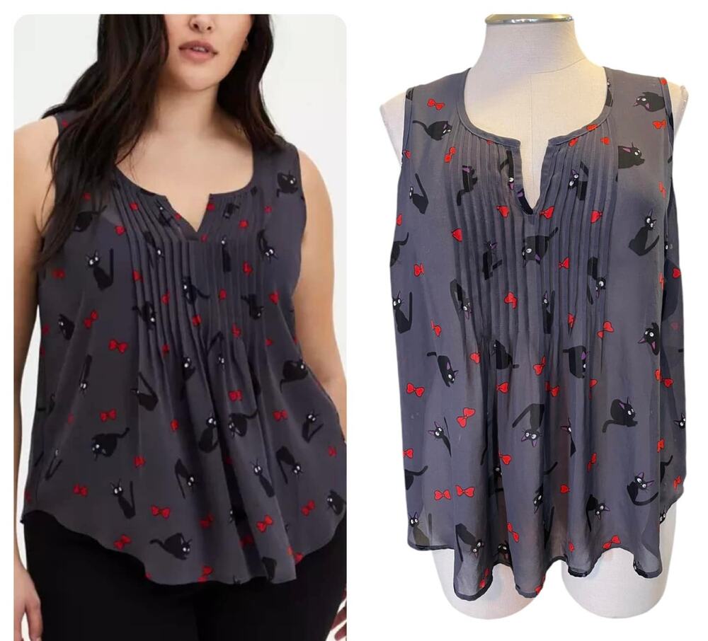 Torrid 2 (2X 18/20) Studio Ghibli Kikis Delivery Service‎ Jiji Chiffon Tank Top